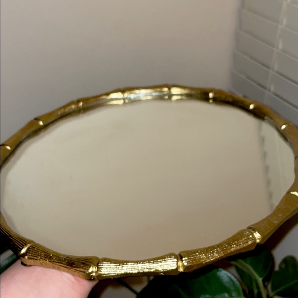 Urban Outfitters Gold Bamboo Round Mirror